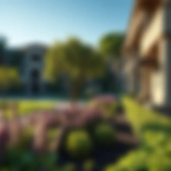 Beautiful Landscaping at Pacific Terrace West Lush green landscaping surrounding the apartment complex enhancing outdoor living