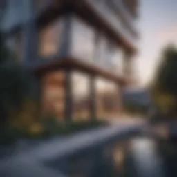 Stunning architectural design of a modern apartment building showcasing innovative features.