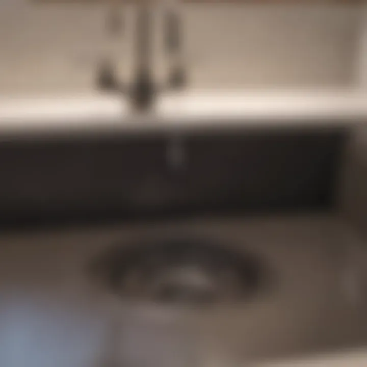 Before and after images of a sink drain removal