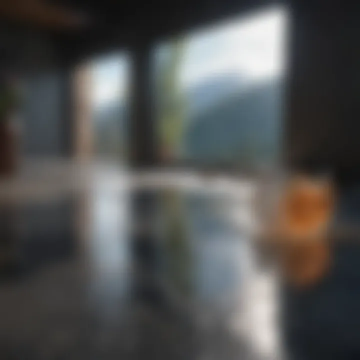 Before and after comparison of glass cleaning