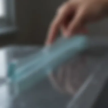 Effective squeegee technique for flawless glass A person using a squeegee technique on glass