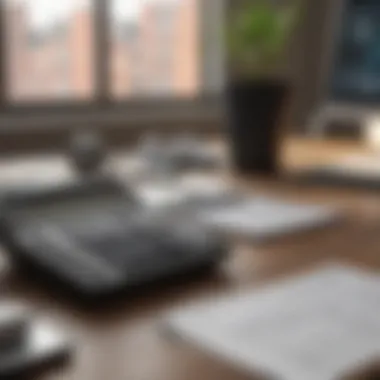 Calculator and financial documents on a desk