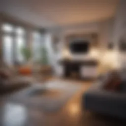 Cozy studio apartment interior showcasing modern design