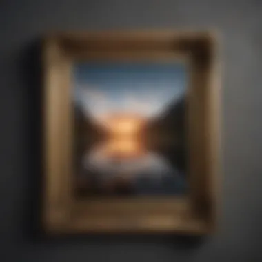 Precision in Picture Alignment A close-up of a well-measured and aligned picture frame on a wall, showcasing precision.