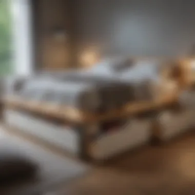 Multifunctional bed frame with integrated storage