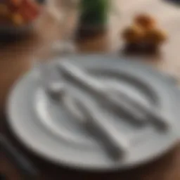 Elegant knife and fork arrangement on a dining table