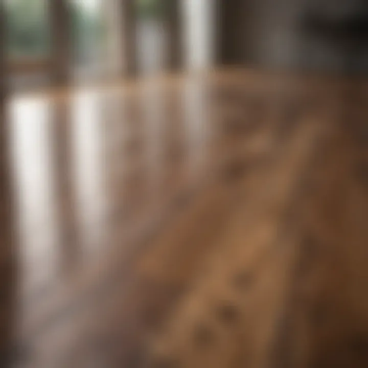 Polished wood floor reflecting natural light