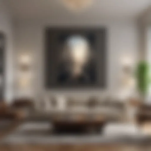 Elegant living room with art at eye level