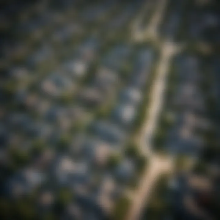 Aerial view of a popular Dallas neighborhood with parks and homes