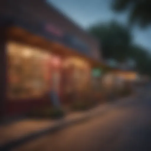 Vibrant street scene showcasing local shops in a Dallas neighborhood