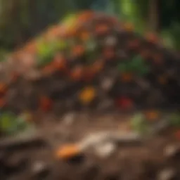 A vibrant compost pile rich with organic materials