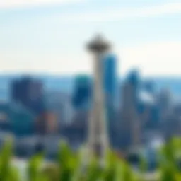 Aerial view of Seattle's skyline showcasing diverse architectural styles
