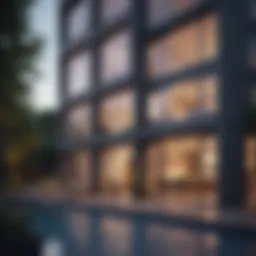 Modern stabilized apartment exterior showcasing unique architectural design