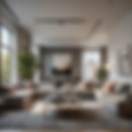 Elegant interior design of a duplex living room