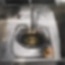 Vinegar pouring into a bathroom sink