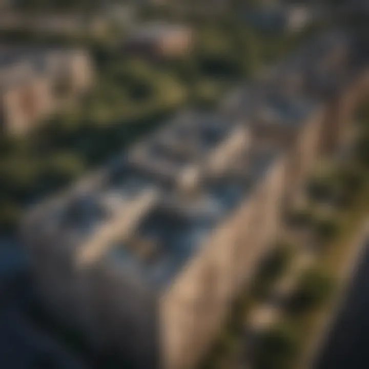 Aerial view of downtown Austin showcasing apartment buildings