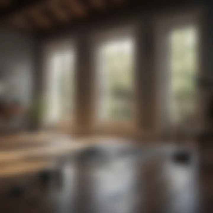 Example of measuring dimensions in inches for square footage