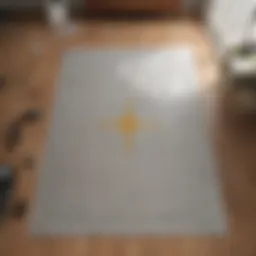 Measuring tape on a floor plan