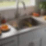 A modern kitchen sink featuring a built-in garbage disposal.
