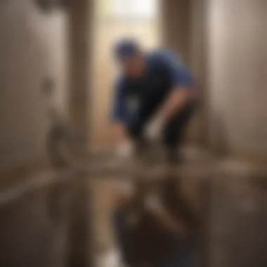 Professional plumber assessing a drain