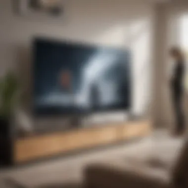 Person using a microfiber cloth to clean a TV screen