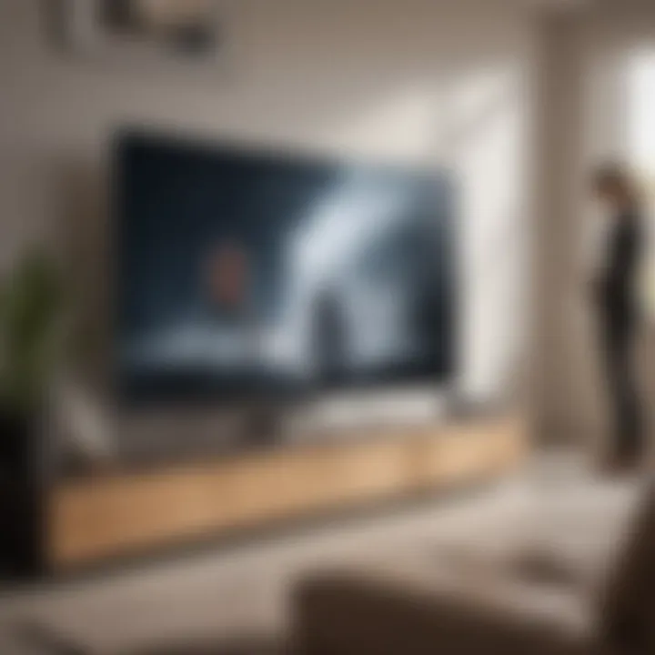 Person using a microfiber cloth to clean a TV screen