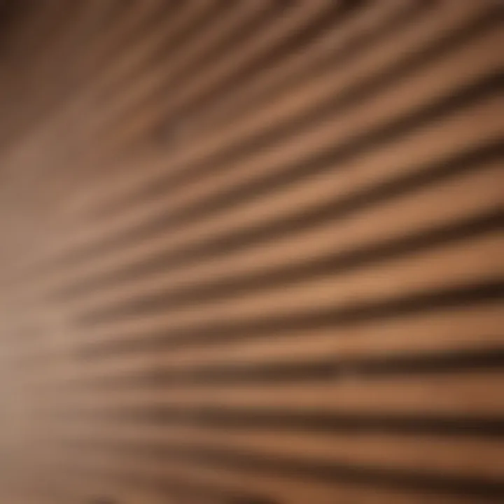 Close-up of wooden blinds showcasing their texture